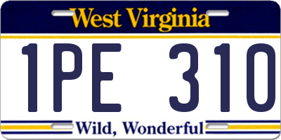 WV license plate 1PE310