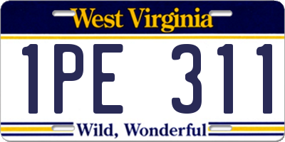 WV license plate 1PE311