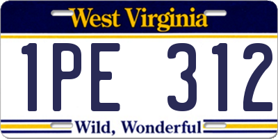 WV license plate 1PE312