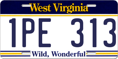 WV license plate 1PE313