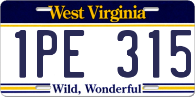 WV license plate 1PE315