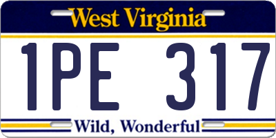 WV license plate 1PE317