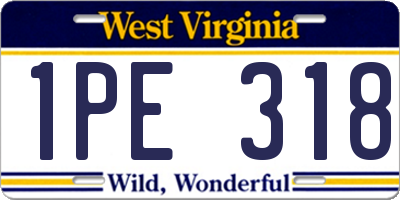 WV license plate 1PE318