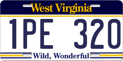 WV license plate 1PE320