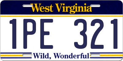 WV license plate 1PE321