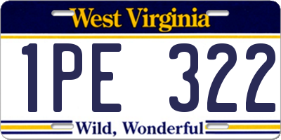 WV license plate 1PE322