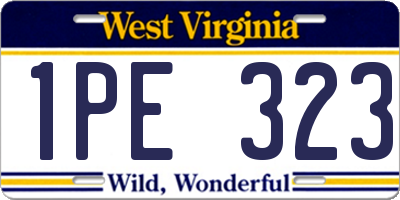 WV license plate 1PE323