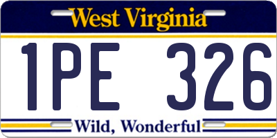 WV license plate 1PE326