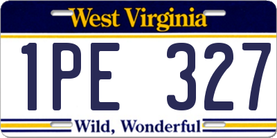 WV license plate 1PE327