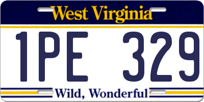 WV license plate 1PE329
