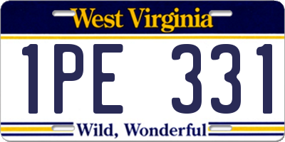 WV license plate 1PE331