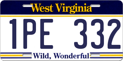 WV license plate 1PE332