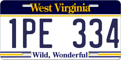 WV license plate 1PE334