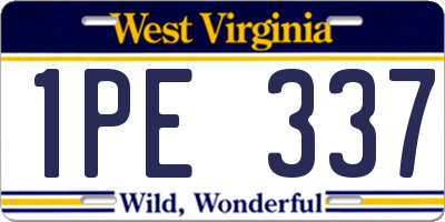 WV license plate 1PE337
