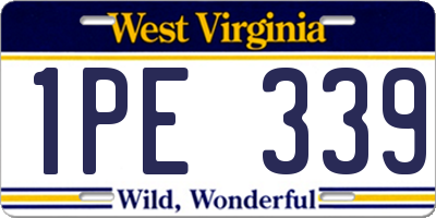 WV license plate 1PE339
