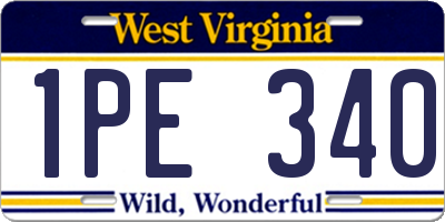 WV license plate 1PE340