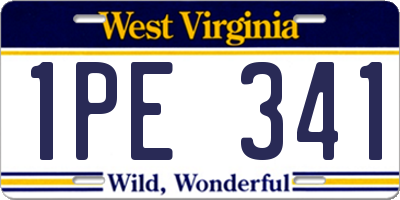 WV license plate 1PE341
