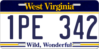 WV license plate 1PE342