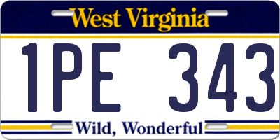 WV license plate 1PE343