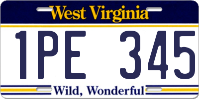 WV license plate 1PE345