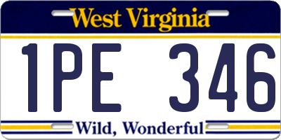 WV license plate 1PE346
