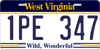 WV license plate 1PE347