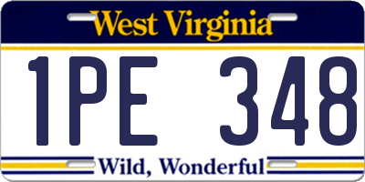 WV license plate 1PE348