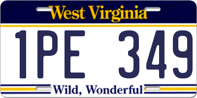 WV license plate 1PE349