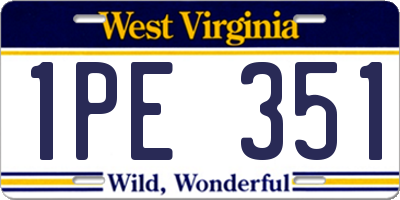WV license plate 1PE351