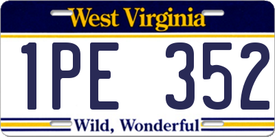 WV license plate 1PE352