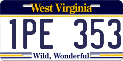WV license plate 1PE353