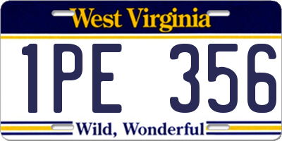 WV license plate 1PE356
