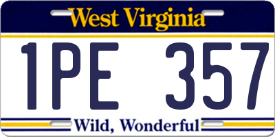 WV license plate 1PE357