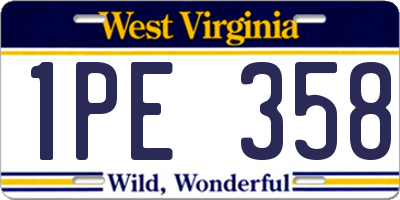 WV license plate 1PE358