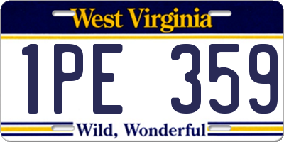 WV license plate 1PE359