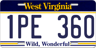 WV license plate 1PE360