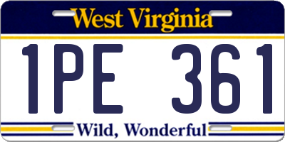 WV license plate 1PE361