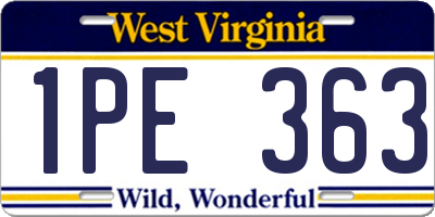WV license plate 1PE363