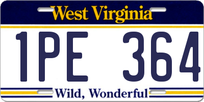 WV license plate 1PE364