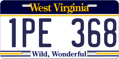 WV license plate 1PE368