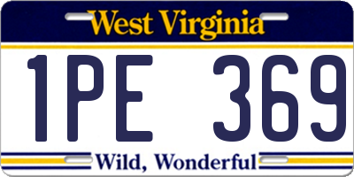 WV license plate 1PE369