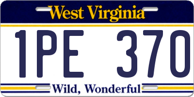 WV license plate 1PE370