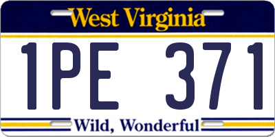 WV license plate 1PE371