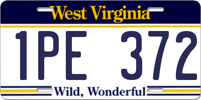 WV license plate 1PE372