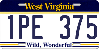 WV license plate 1PE375