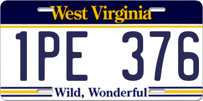 WV license plate 1PE376