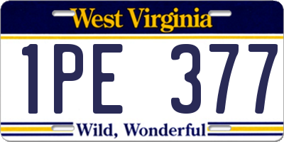 WV license plate 1PE377