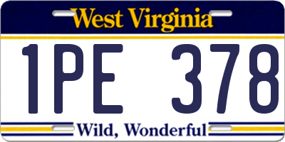 WV license plate 1PE378