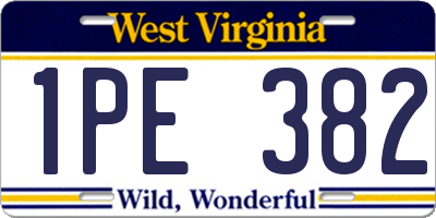 WV license plate 1PE382