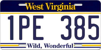 WV license plate 1PE385